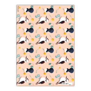 Rachel Gyan Wrapping Paper 'Birds' &ndash; Pack of 4 product photo