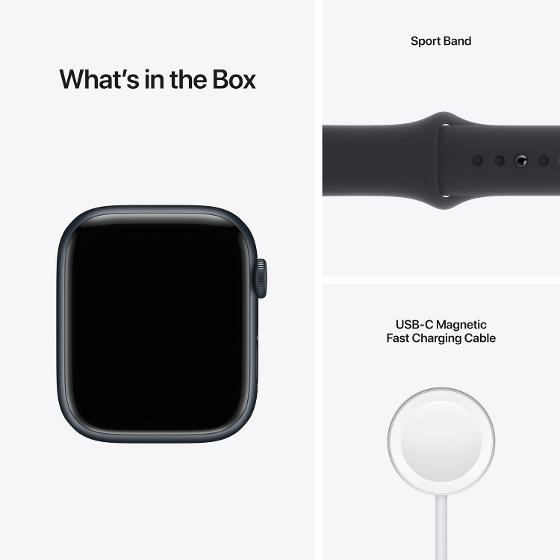 Apple Watch Series 7 GPS 45mm Midnight Aluminium Case with Midnight Sport  Band - Computers
