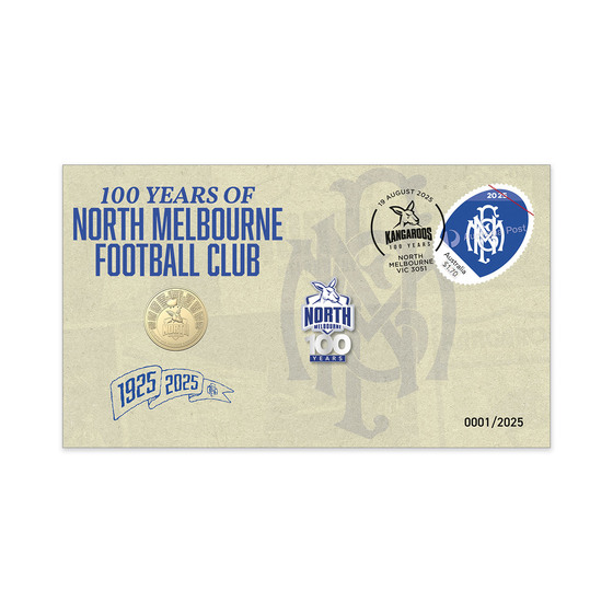 100 Years North Melbourne Football Club PIN Postal Numismatic Cover (PNC) product photo Internal 1 DETAILS