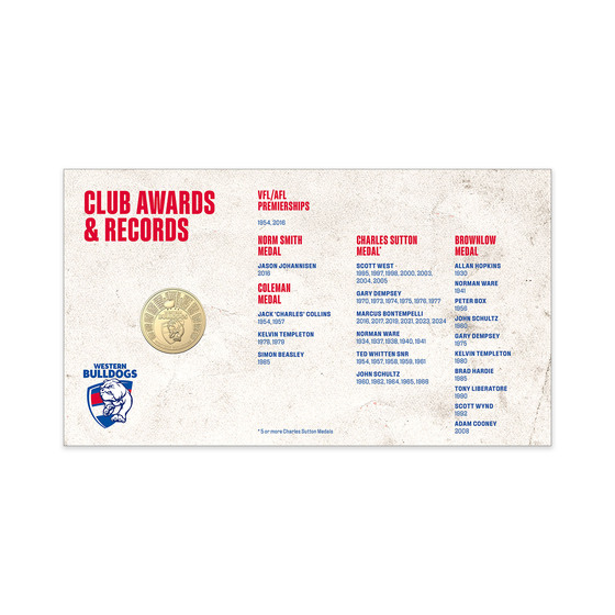 100 Years Bulldogs Football Club PIN Postal Numismatic Cover (PNC) product photo Internal 2 DETAILS