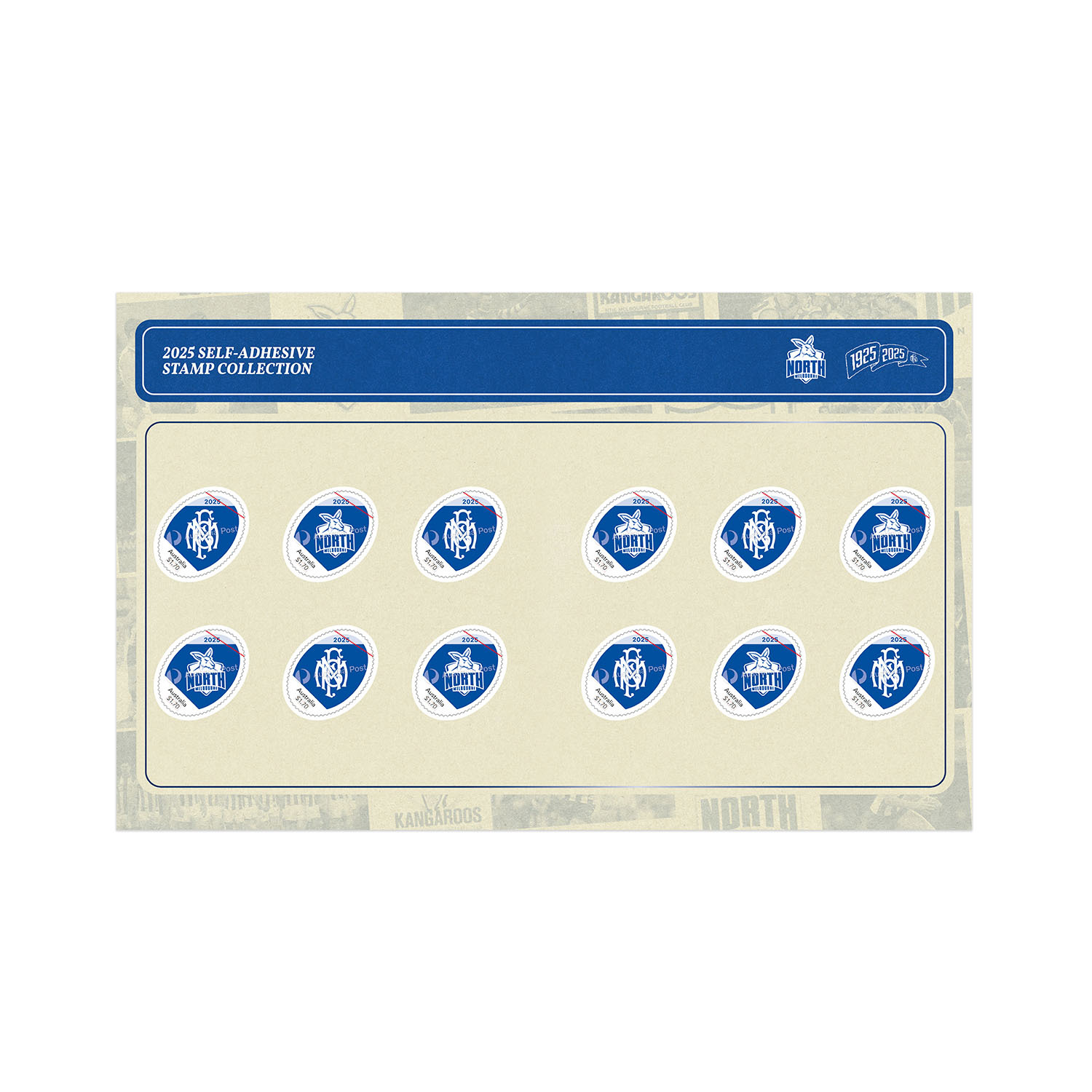 100 Years North Melbourne Football Club Stamp Pack - Stamp issues