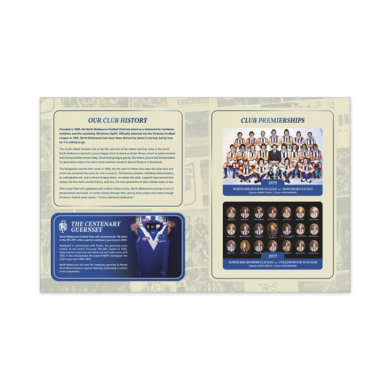 100 Years North Melbourne Football Club Stamp Pack product photo Internal 3 DETAILS