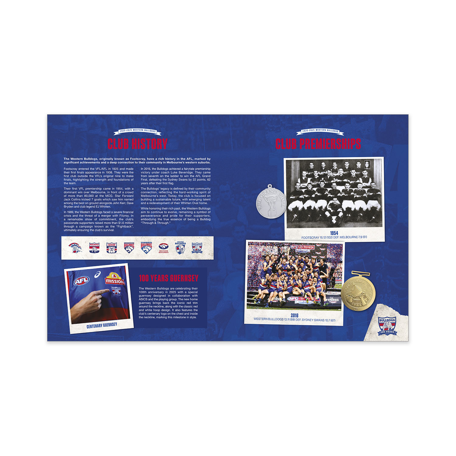 100 Years Bulldogs Football Club Stamp Pack - View all