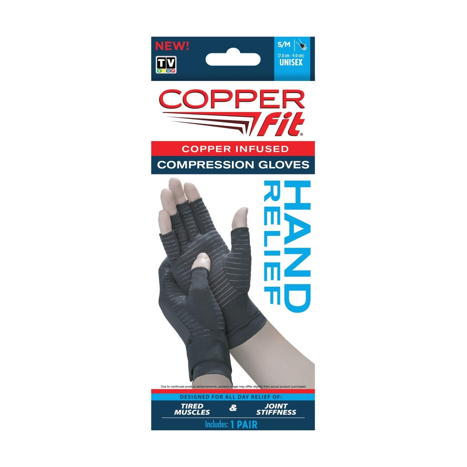 1 Pair Copper Fit Copper Infused Compression Gloves *Hand Relief