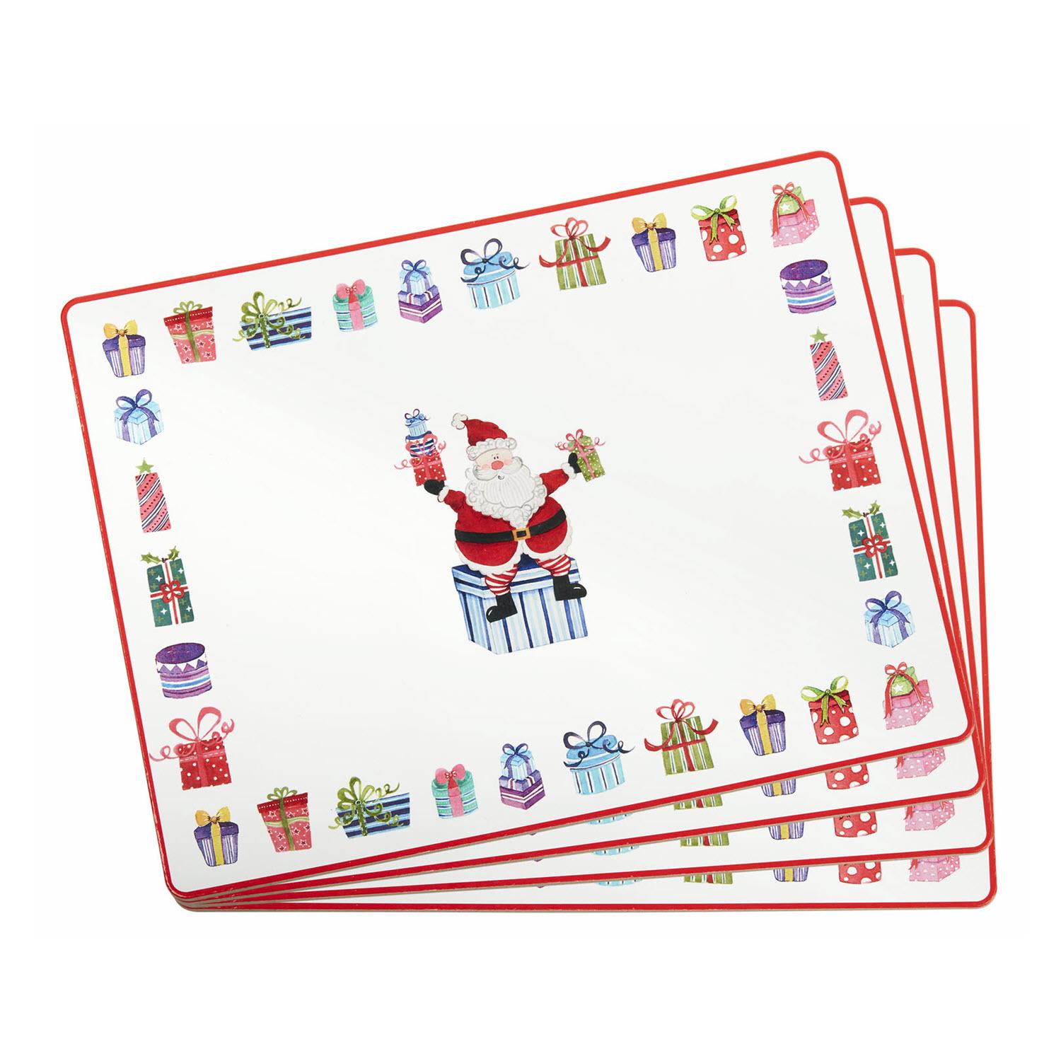 Lucy King CorkBacked Placemat Set Of 4 Santa with Presents Homewares