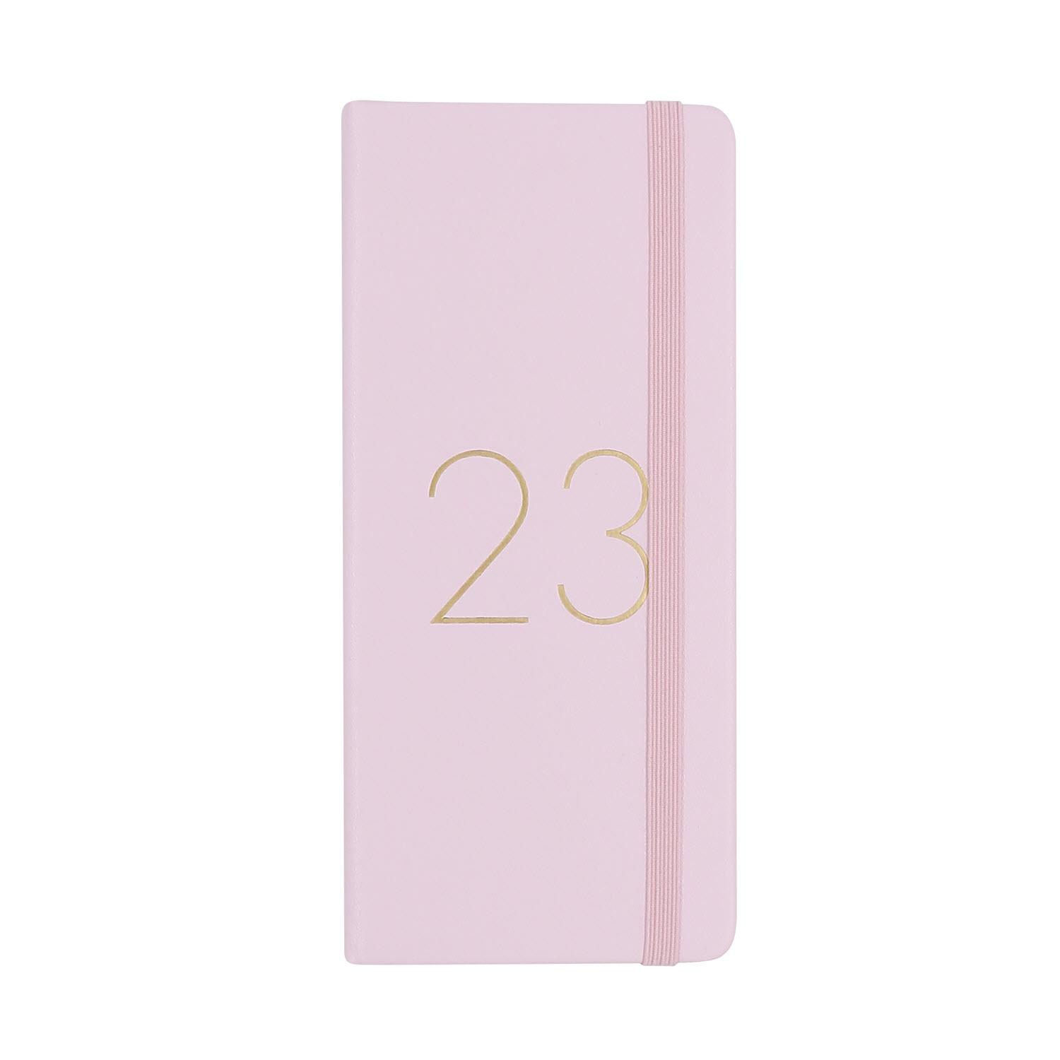 Hardcover Slimline Week to View 2023 Diary Pale Pink Stationery