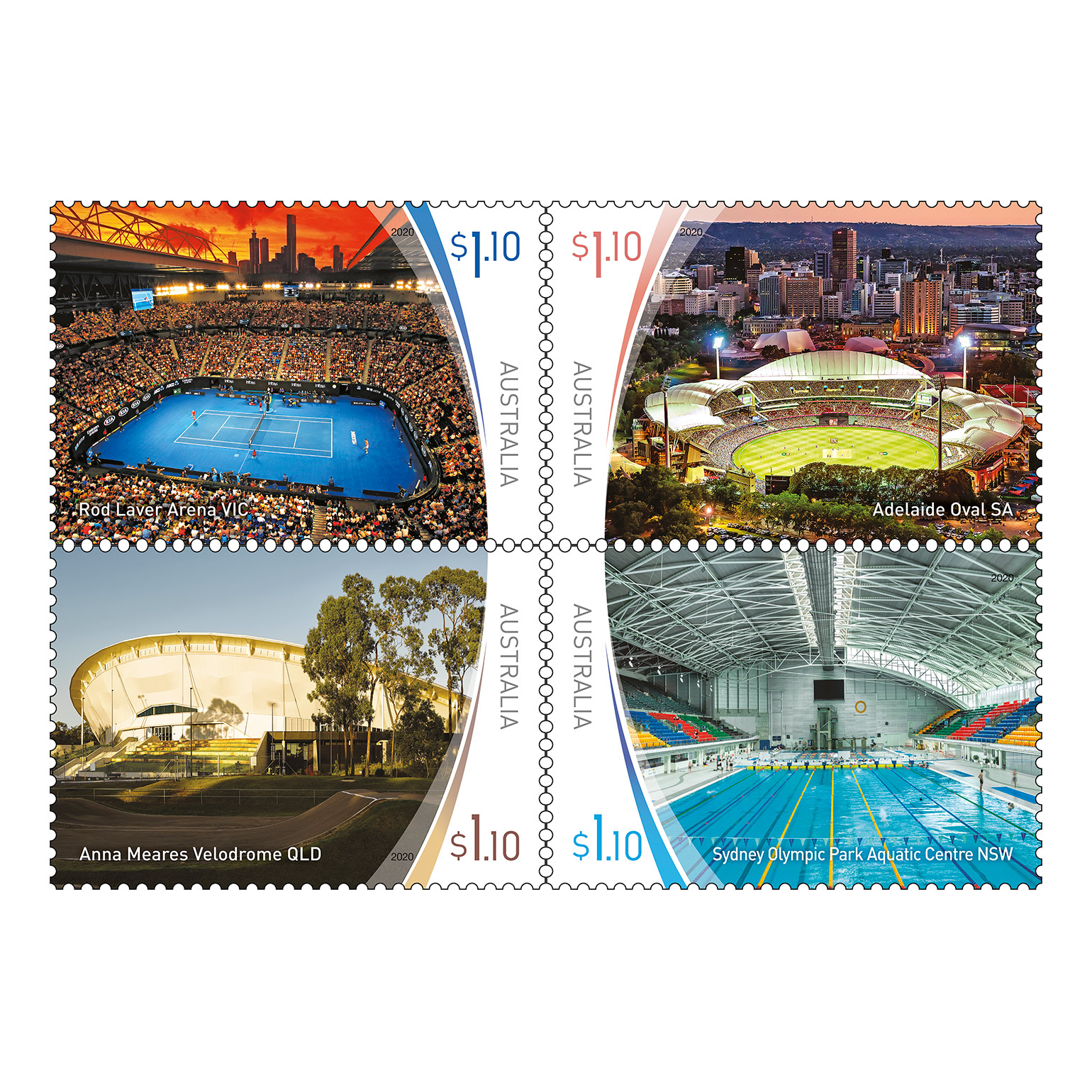 Set of Sports Stadiums part 2 stamps Sports Stadiums part 2