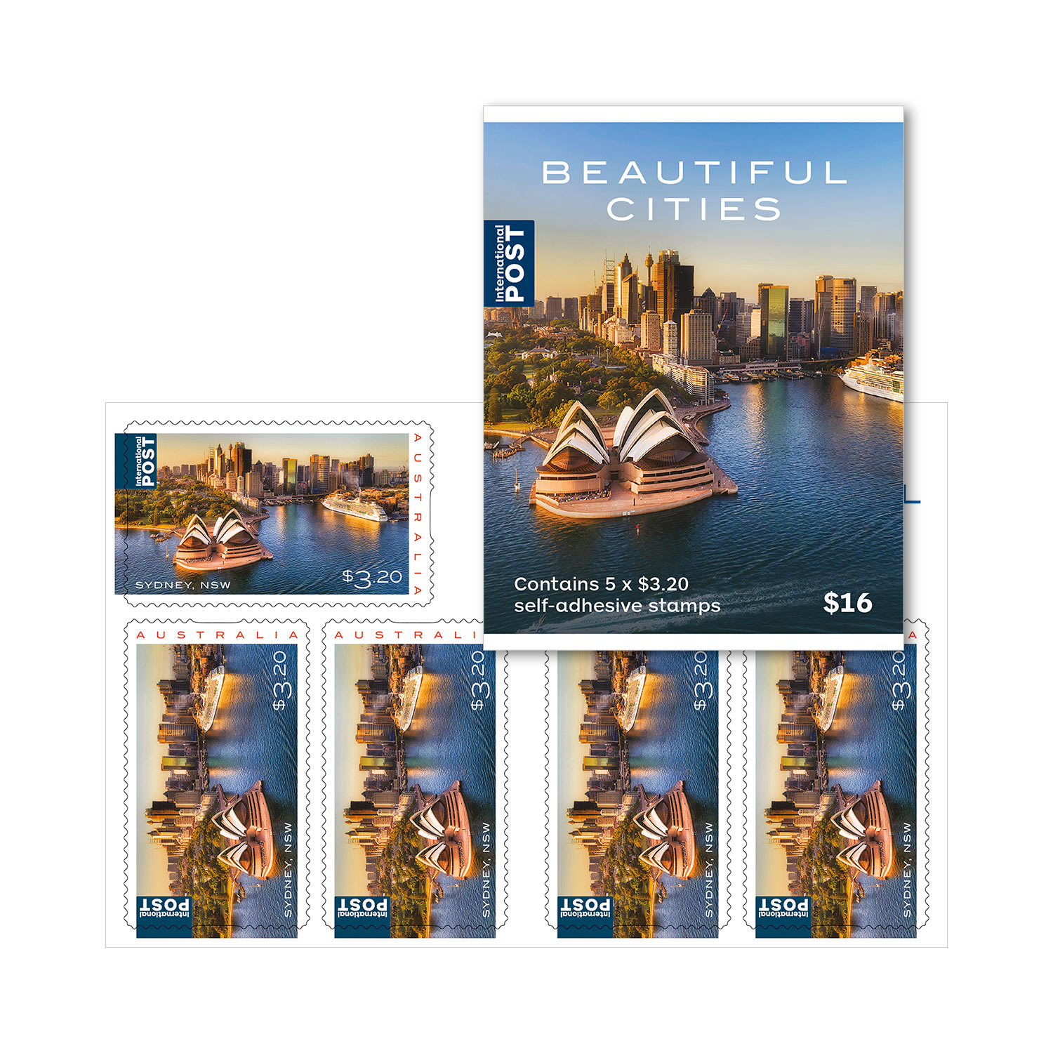 Sheetlet of 5 3.20 Sydney, NSW international stamps Beautiful Cities