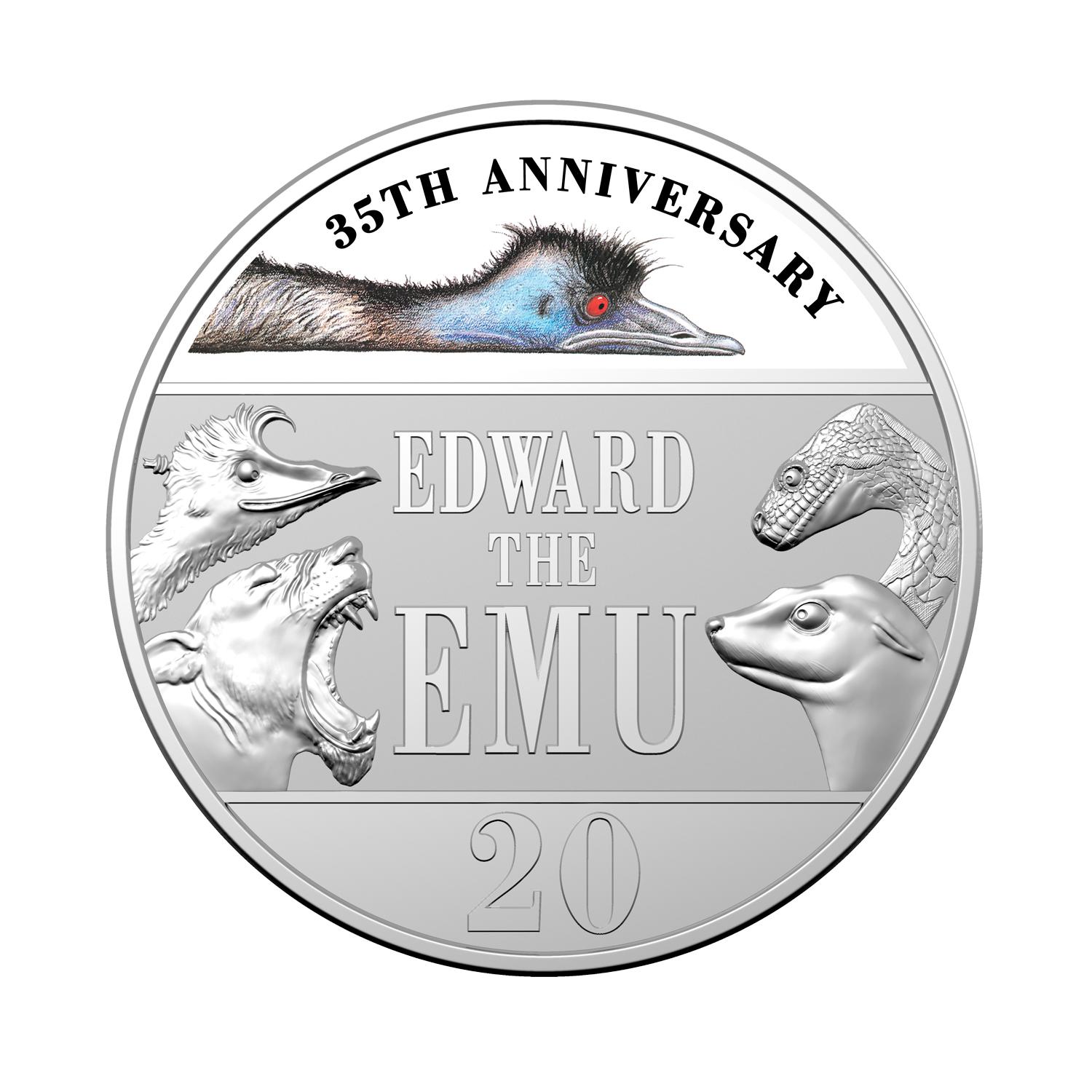 2023 20c cuni coloured uncirculated coin coin in card 35th