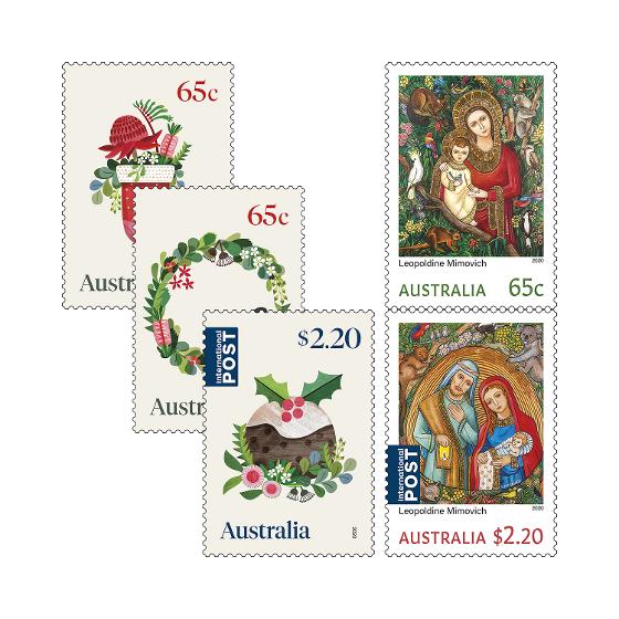 Set of Christmas 2020 Gummed Stamps OBSOLETE Christmas 2020
