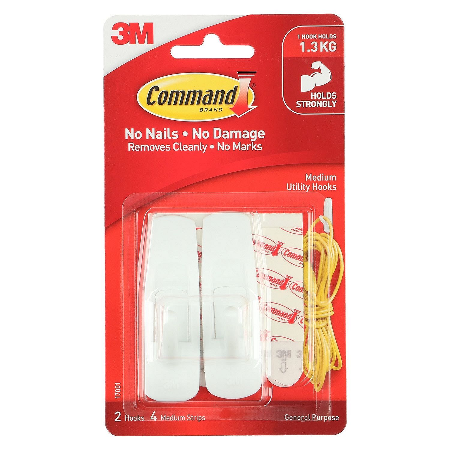 Command Medium Utility Hooks Pack of 6 Homewares