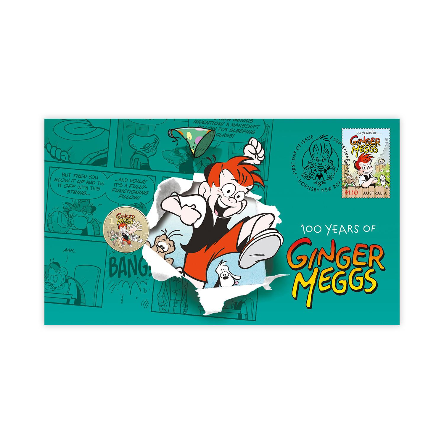 100 Years of Ginger Meggs Postal Numismatic Cover 2021 100 Years of
