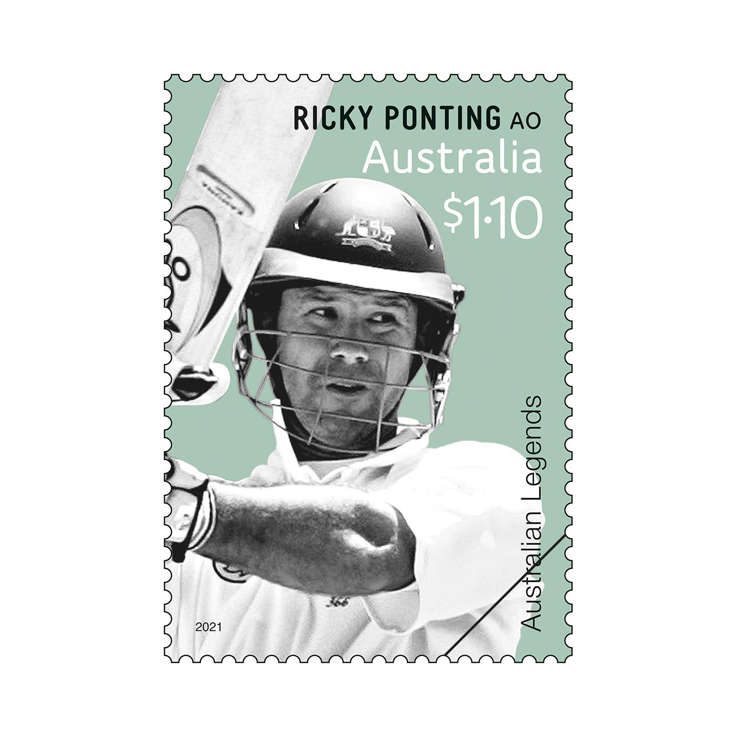 Set of Australian Legends of Cricket Gummed Stamps Australian Legends