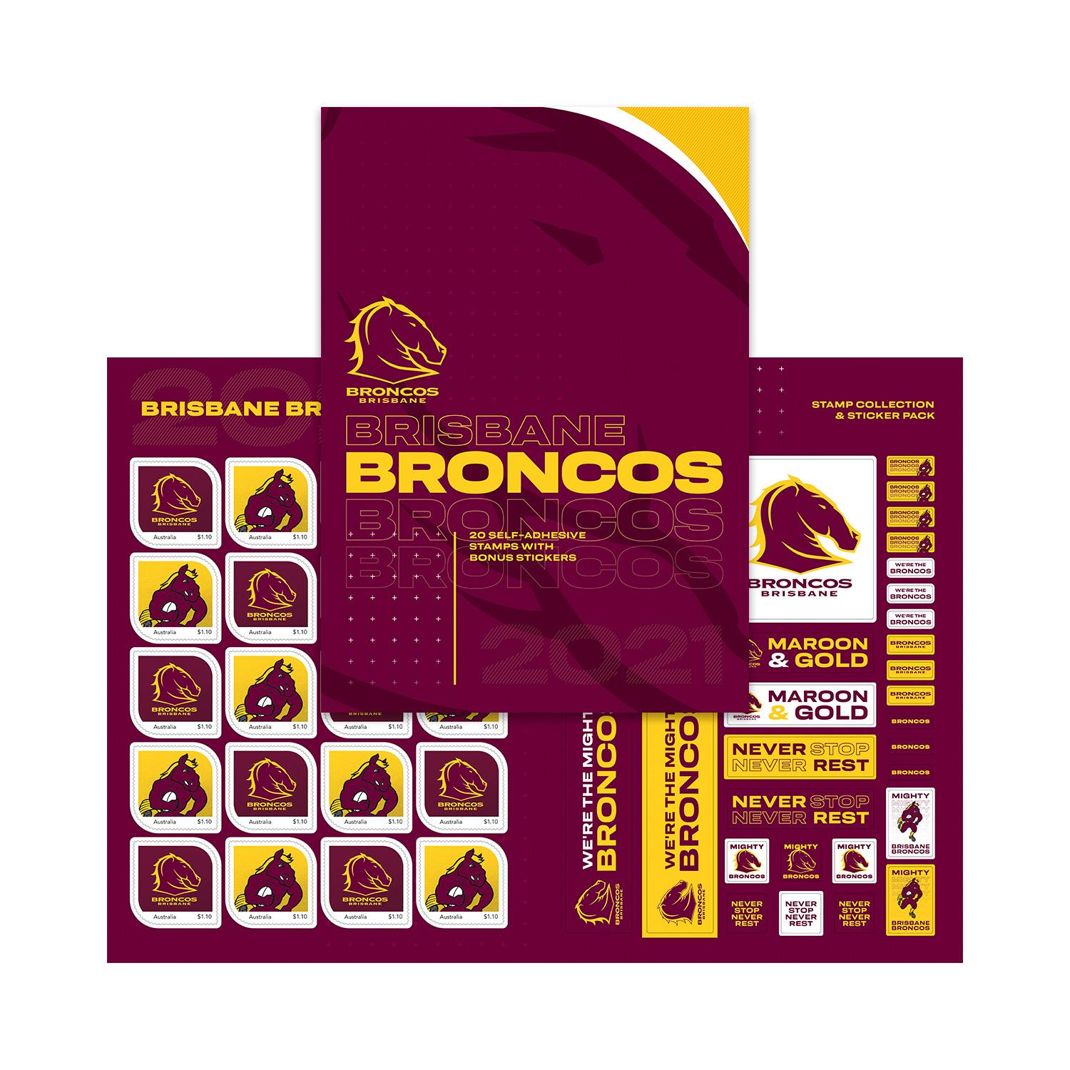 Nrl 2021 Brisbane Broncos Stamp Pack Nrl