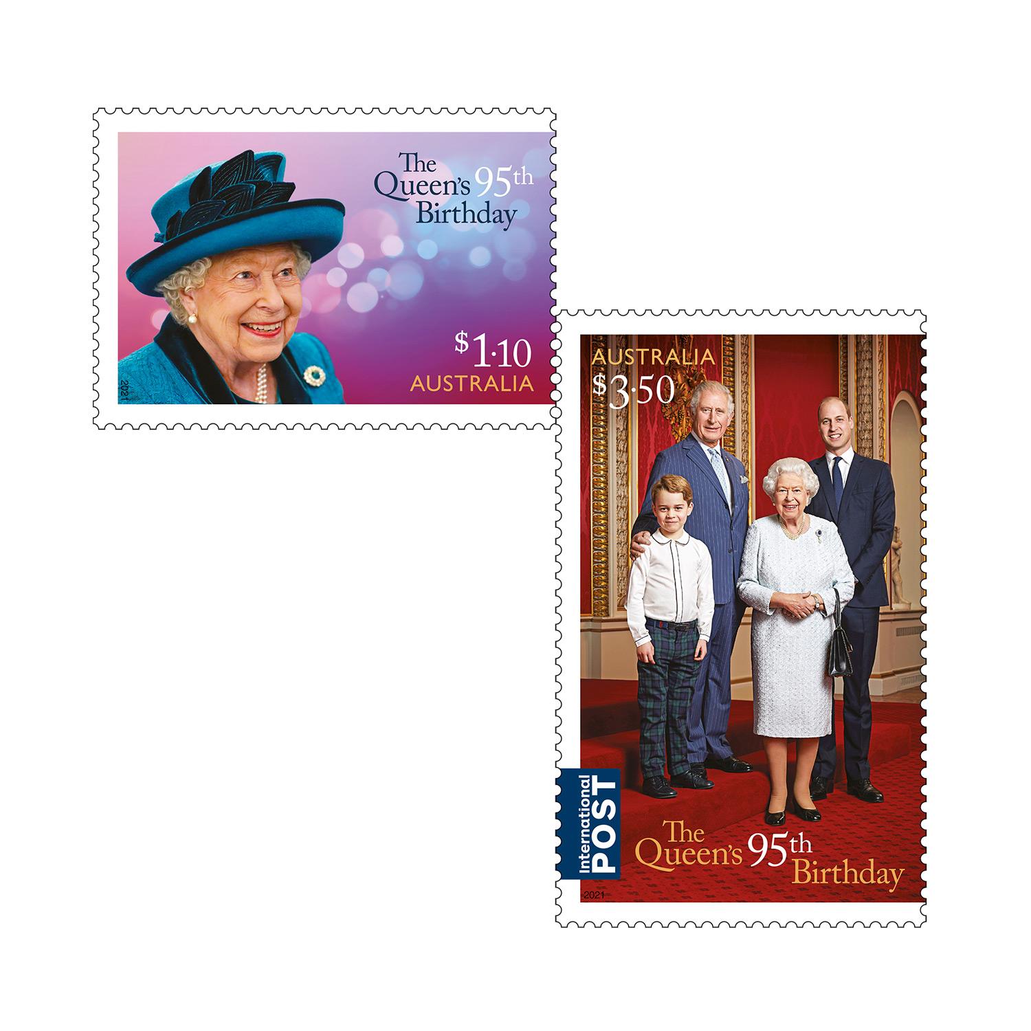 Set of The Queen’s 95th Birthday Gummed Stamps The Queen's 95th Birthday