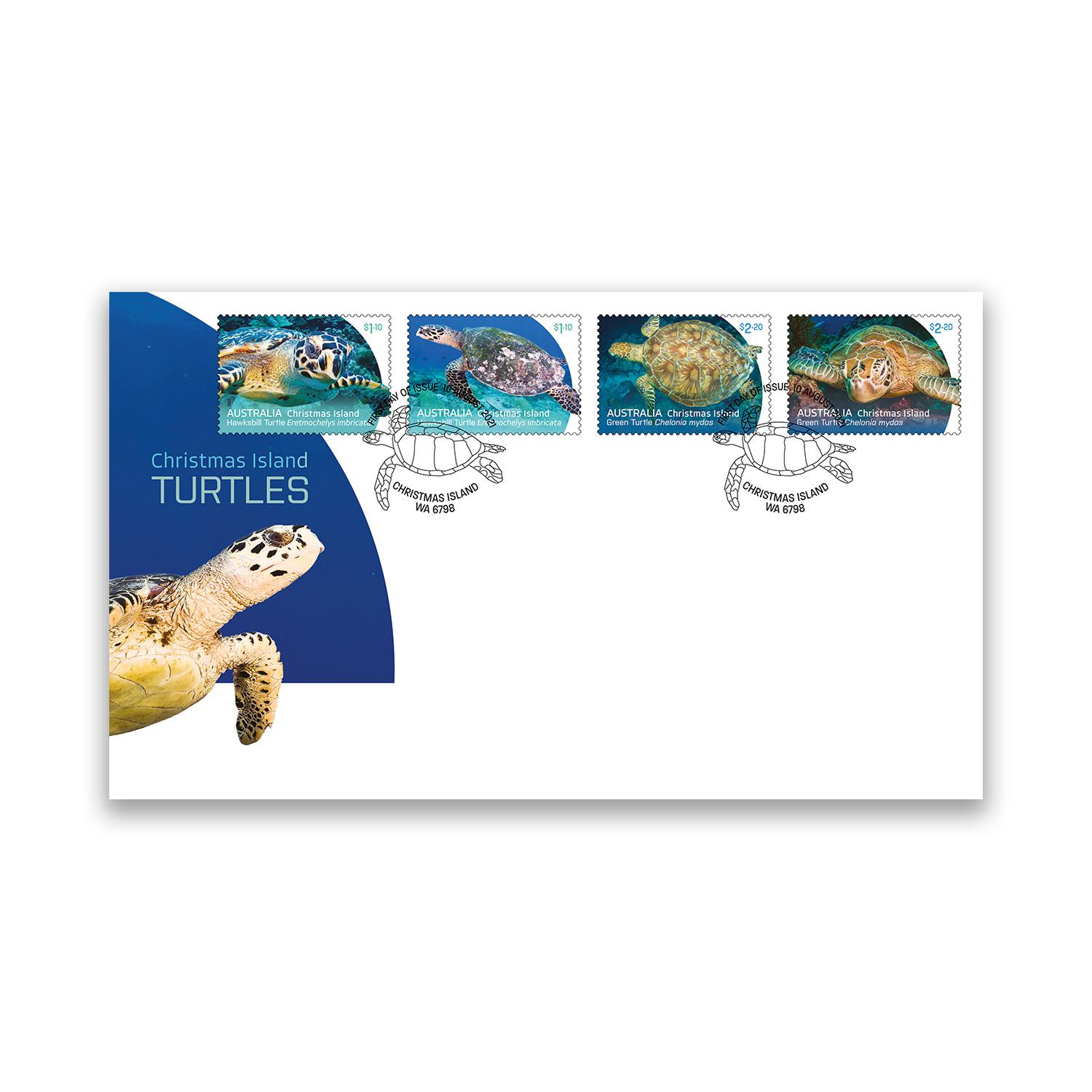 First Day Turtles Gummed Stamps Cover Turtles