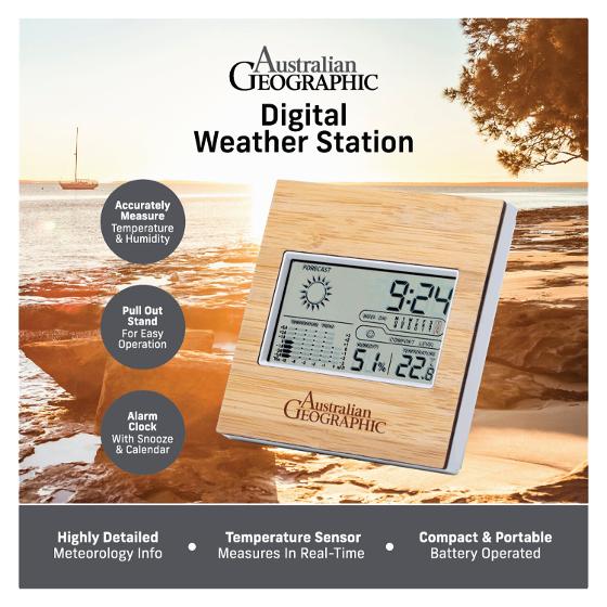 Australian Geographic Bamboo Weather Station Homewares