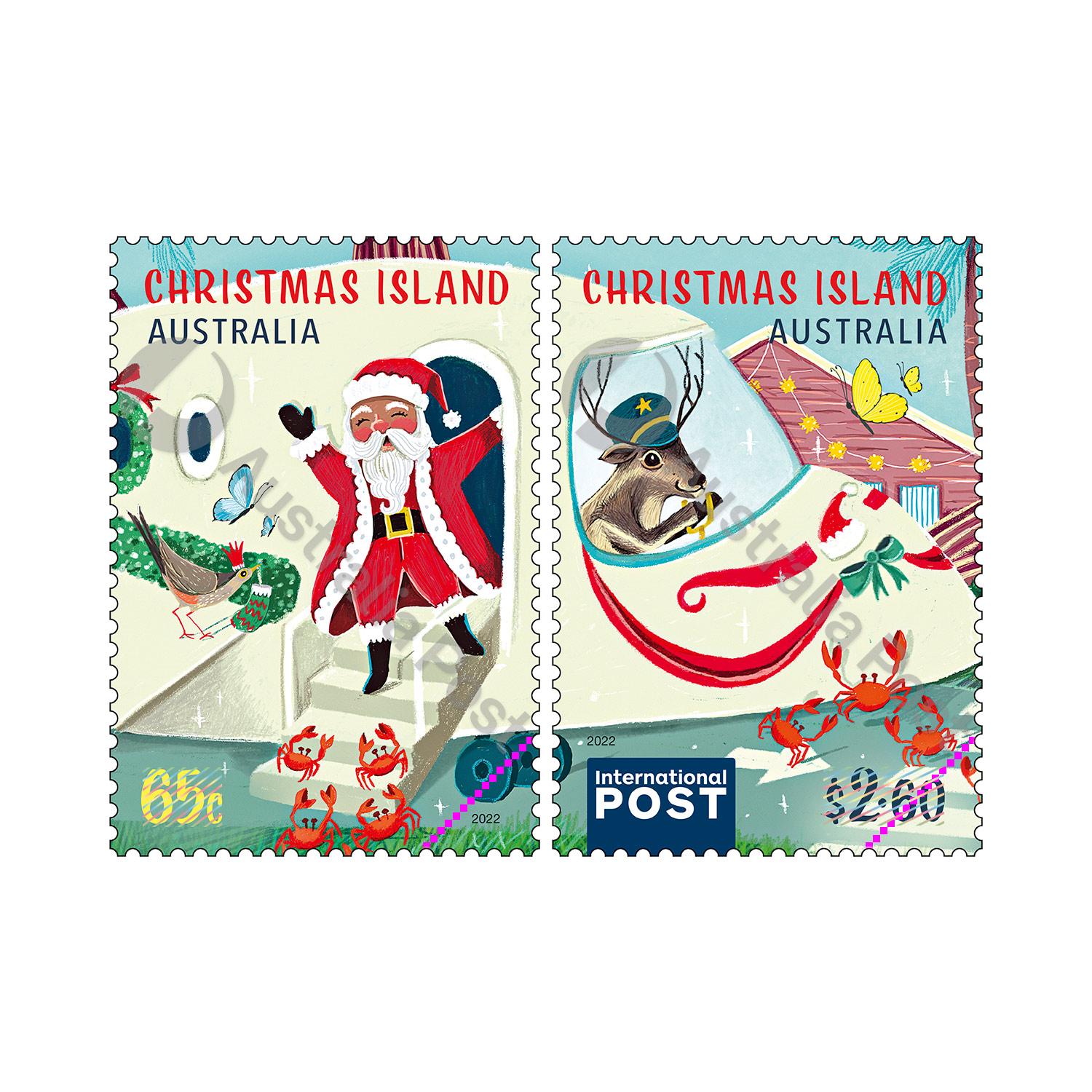 Set of Christmas Island Christmas 2022 Gummed Stamps