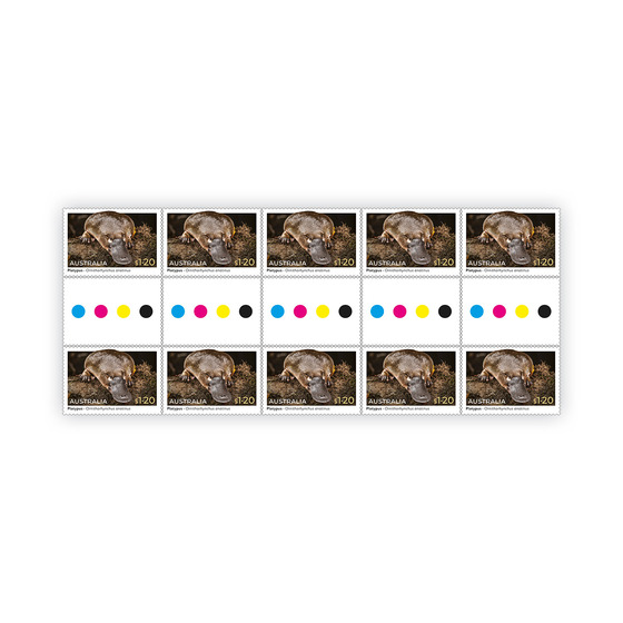 Gutter Strip of 10x $1.20 Platypus Stamps product photo Internal 1 DETAILS