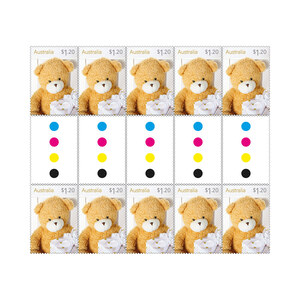Gutter Strip of 10x $1.20 Teddy Bear Stamps product photo