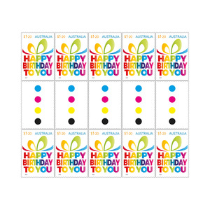 Gutter Strip of 10x $1.20 Happy Birthday Stamps product photo