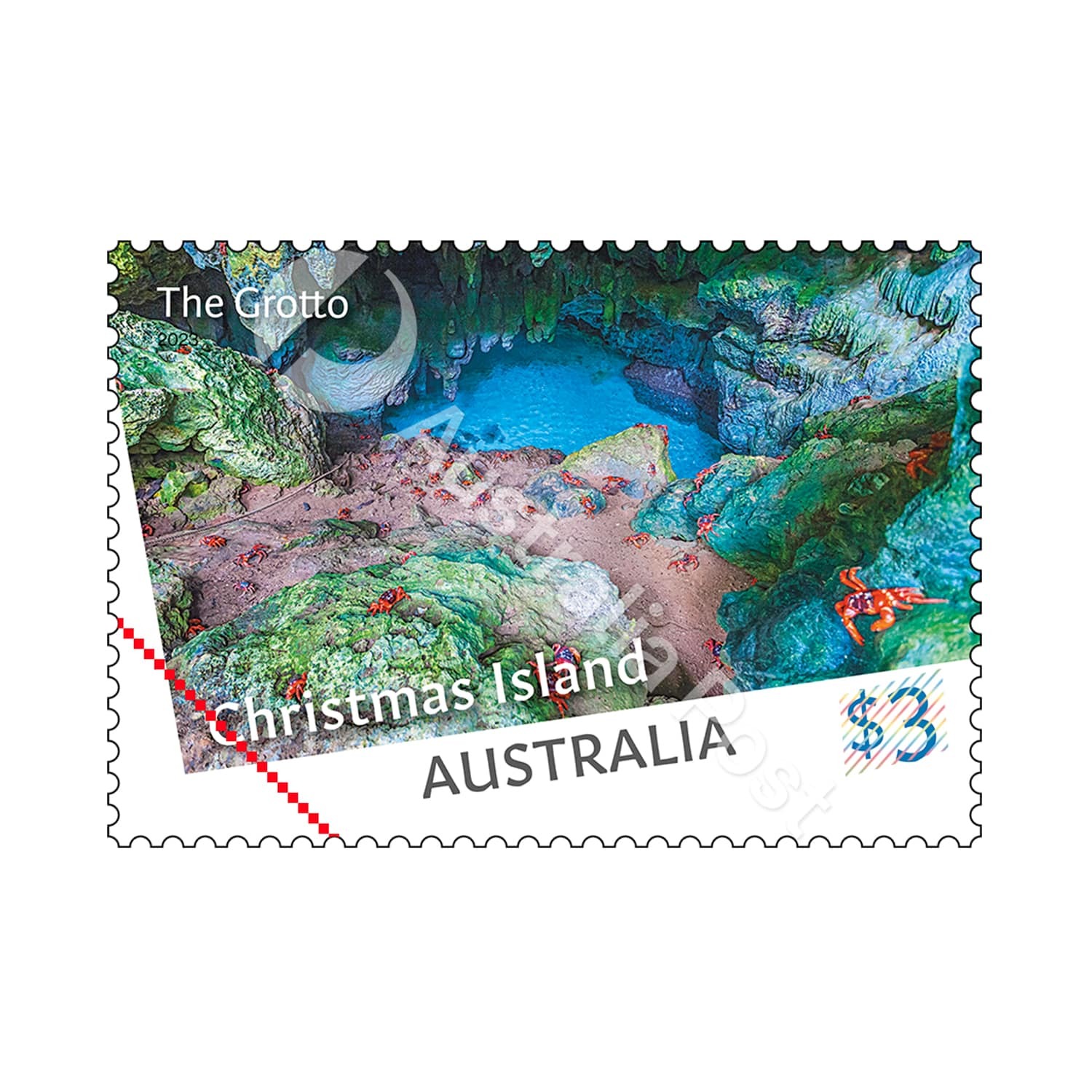 Set of Christmas Island Caves Gummed Stamps