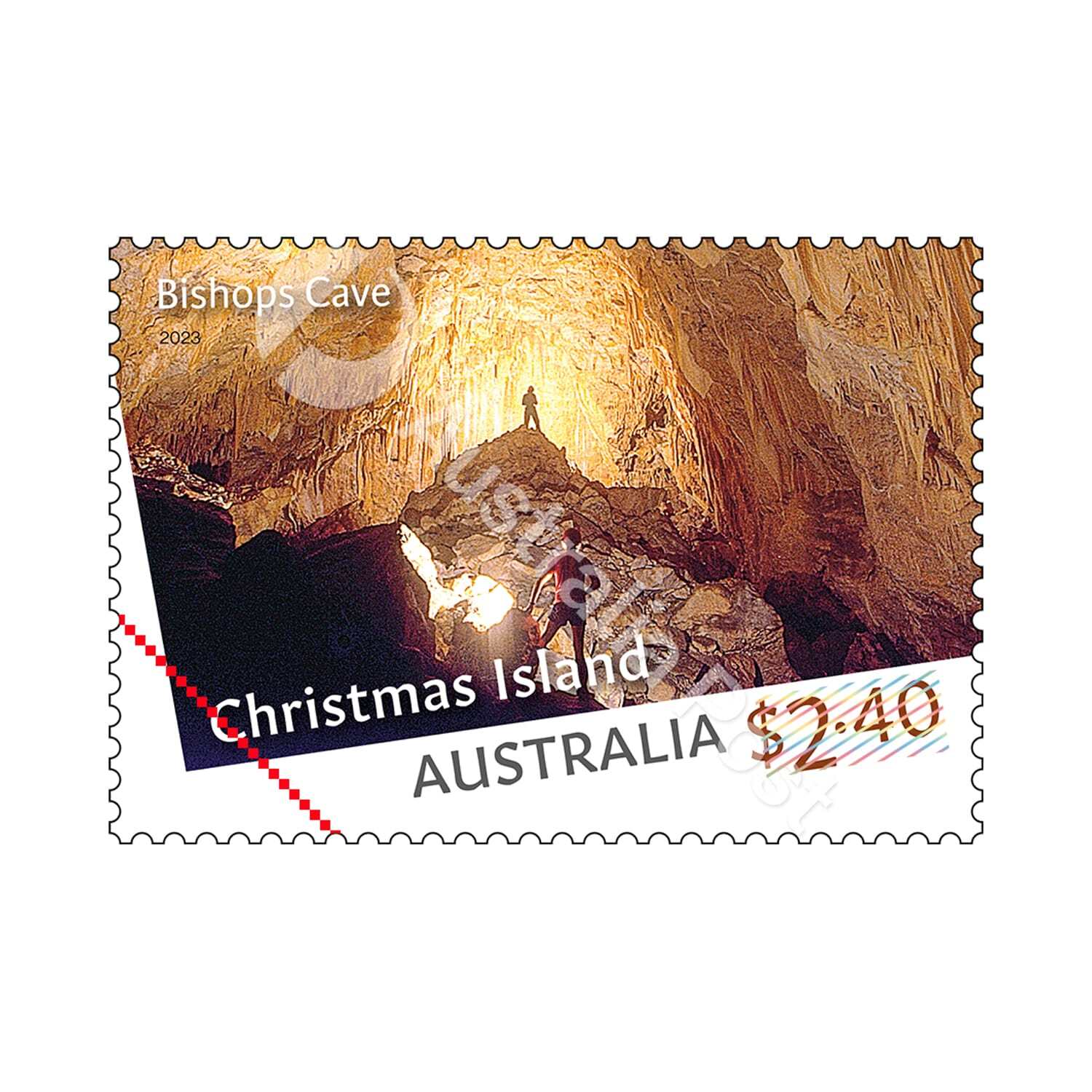 Set of Christmas Island Caves Gummed Stamps