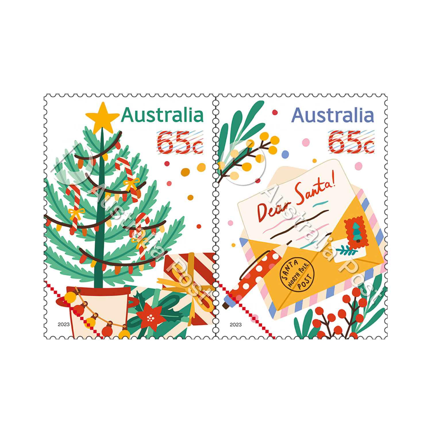 Christmas 2023 Set of Stamps Christmas 2023