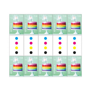 Special Occasions 2024 Gutter Strip of 10 x $1.50 Stamps (Rainbow Cake) product photo