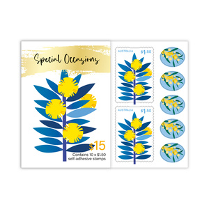 Special Occasions 2024 Self-Adhesive Booklet of 10 x $1.50 Stamps (Wattle) product photo