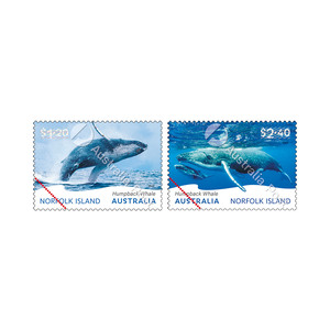 Norfolk Island: Whales Set of Stamps (1 x $1.20, 1 x $2.40) product photo