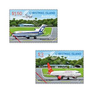 Christmas Island Airport 50 Years Set of Stamps (1 x $1.50, 1 x $3.00) product photo