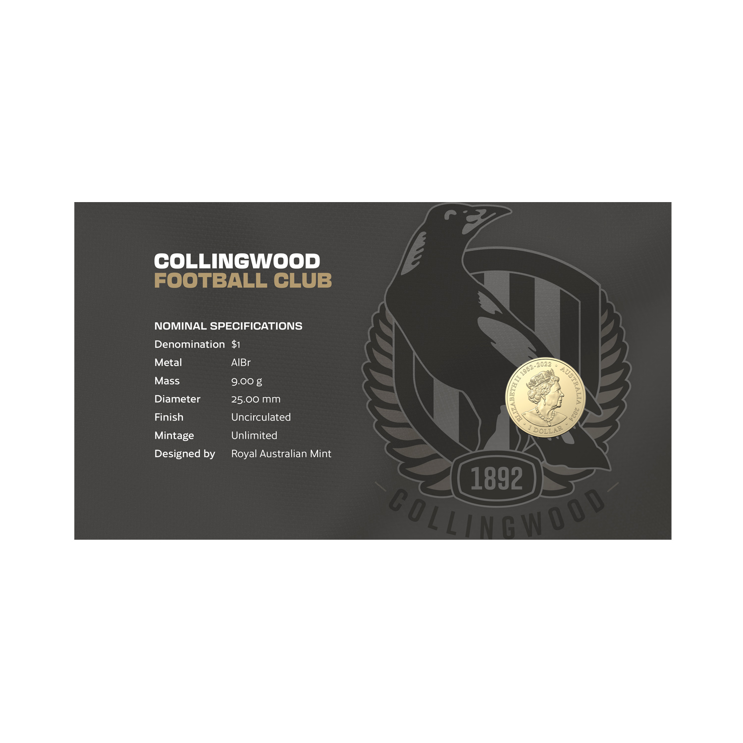 2024 AFL Collingwood Postal Numismatic Cover (PNC) Postal Numismatic