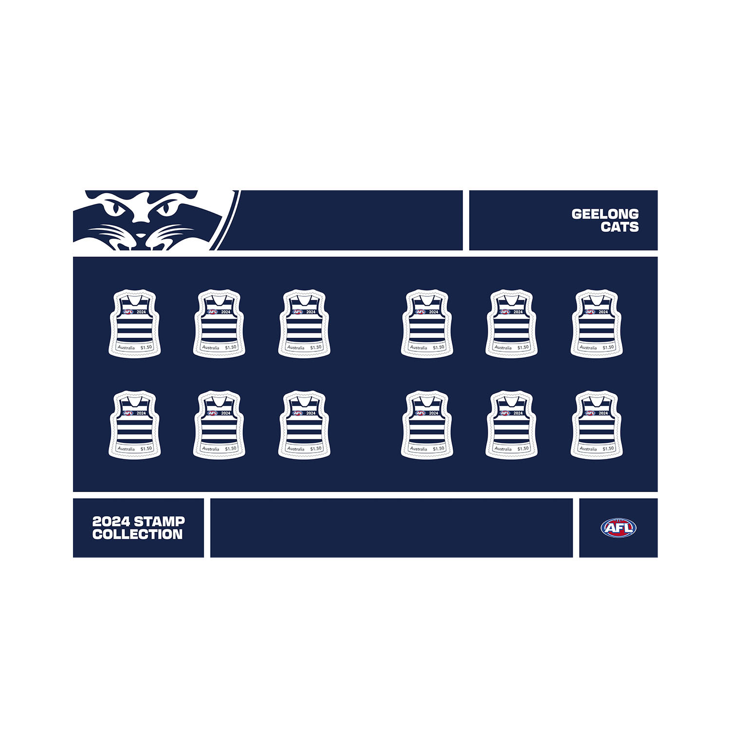 AFL 2024 Geelong Stamp Pack AFL