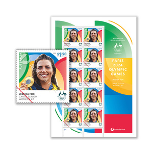 Jessica Fox, Canoe Slalom: Women's K-1 – Paris 2024 Olympics Gold Medal Stamps product photo