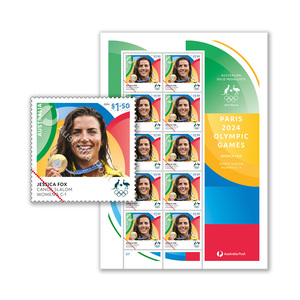 Jessica Fox, Canoe Slalom: Women&rsquo;s C-1 &ndash; Paris 2024 Olympics Gold Medal Stamps product photo