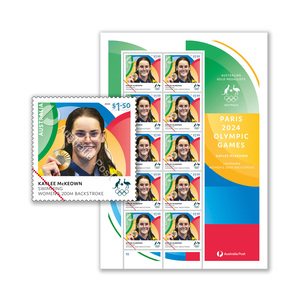 Kaylee McKeown, Swimming: Women's 200m Backstroke &ndash; Paris 2024 Olympics Gold Medal Stamps product photo