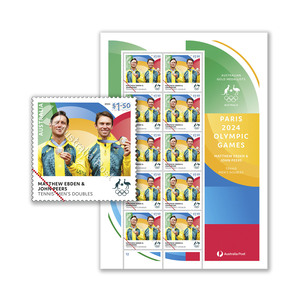 Matthew Ebden & John Peers, Tennis: Men's Doubles &ndash; Paris 2024 Olympics Gold Medal Stamps product photo