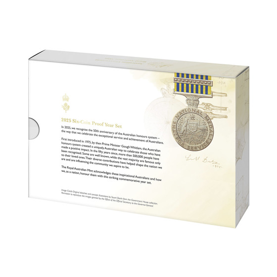 2025 Six-Coin Proof Year Set &ndash; Celebrating Australians: 50 years of the Australian Honours System product photo Internal 4 DETAILS