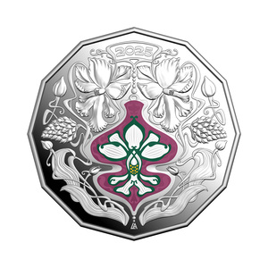 2025 Christmas Festive Florals 50c Coloured Fine Silver Proof Coin product photo