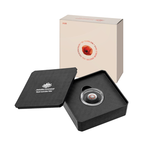 2025 80th Anniversary of WWII $2 Mintmark Coloured Fine Silver Proof Coin &ndash; Poppy Wreath product photo