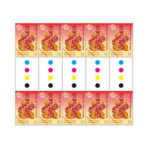 Christmas Island Lunar New Year 2025 - Year of the Snake Gutter Strip of 10 x $3 product photo