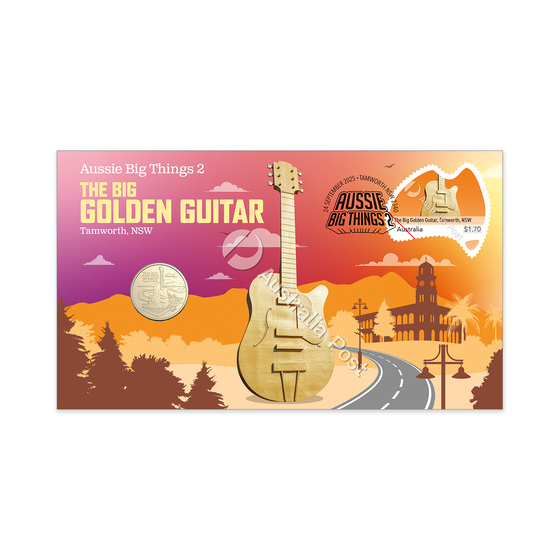 2025 Aussie Big Things 2 Postal Numismatic Cover (PNC) &ndash; Golden Guitar product photo Internal 1 DETAILS