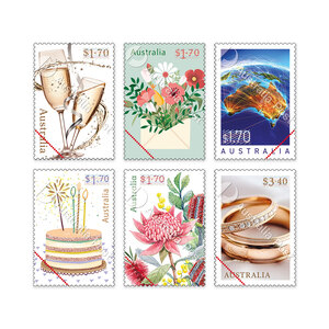 Cherished Celebrations Set of Stamps (5 x $1.70, 1 x $3.40) product photo