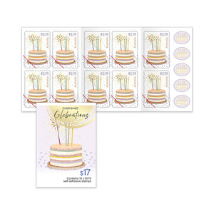 Cherished Celebrations Self-Adhesive  Booklet of 10 x $1.70 &ndash; Cake product photo