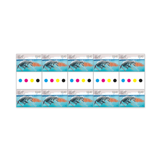 Australian Antarctic Territory &ndash; Antarctic Krill Gutter Strip of 10 x $3.40 Stamps (Crabeater Seal) product photo Internal 1 DETAILS