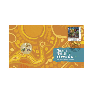 Ngana Nyitting &ndash; The Art of Kevin Bynder Green Emu Postal Numismatic Cover (PNC) product photo