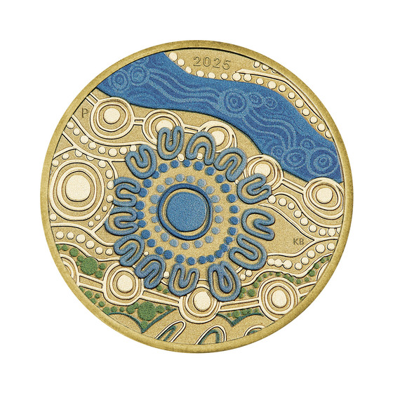 Ngana Nyitting &ndash; The Art of Kevin Bynder Blue River Postal Numismatic Cover (PNC) product photo Internal 5 DETAILS