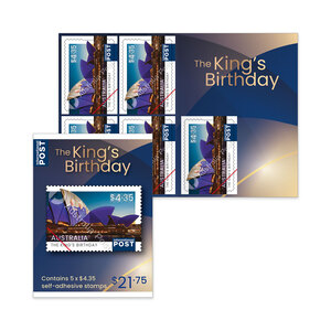 The King's Birthday Self-Adhesive Sheetlet of 5 x $4.35 International Stamps product photo