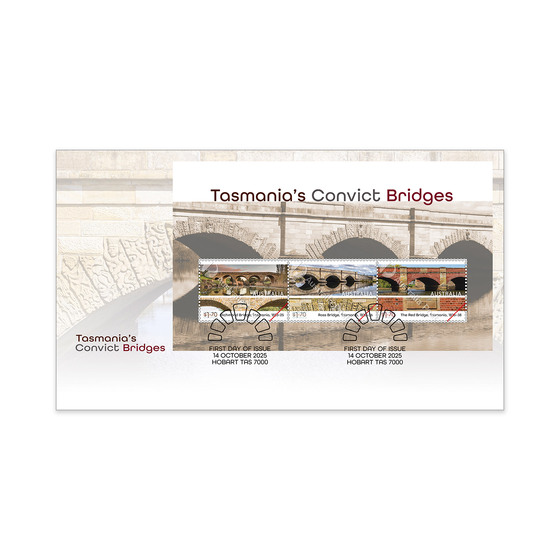 Tasmania's Convict Bridges First Day Cover (Minisheet) product photo Internal 1 DETAILS